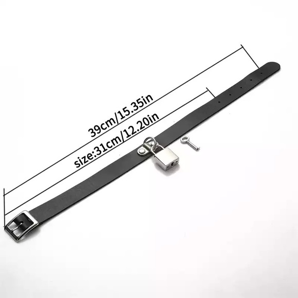 Women Goth Spike Leather Choker Necklace - Picture 3 of 3